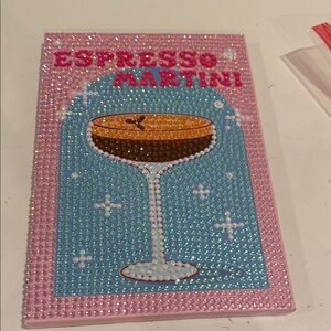 Espresso Martini Jeweled Art Panel - Pink & Blue Cocktail